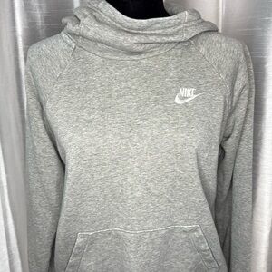 Nike Funnel Neck Kangaroo Pouch Heather Gray Long Sleeve Hoodie Women’s S READ